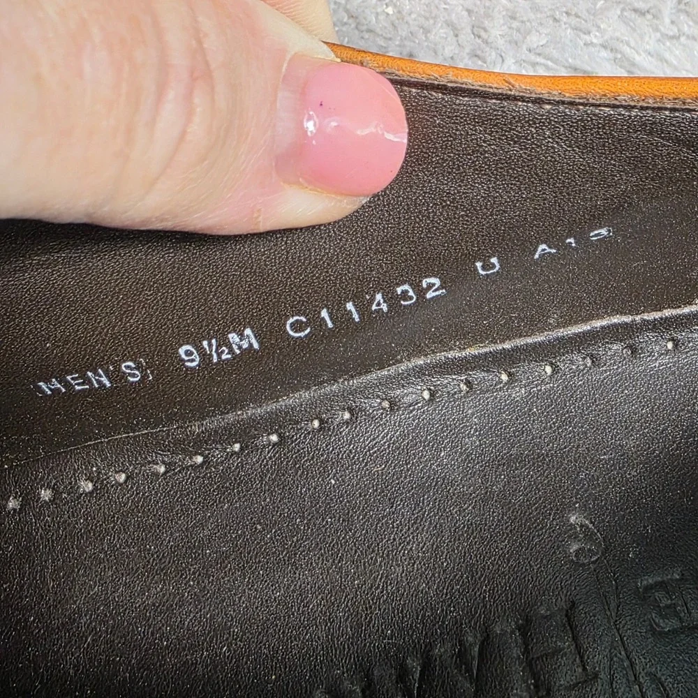 RARE VTG Cole Haan Derby Plain Toe Shoes British Tan Leather NikeAir Men 9.5 NEW